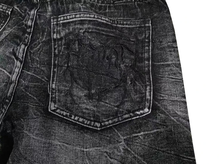 Y2K Retro Oversize Baggy Pantaloni lavabili unisex Phantom Jeans Uomo High Street Spider Toppa ricamata Hip Hop Streetwear Gotico