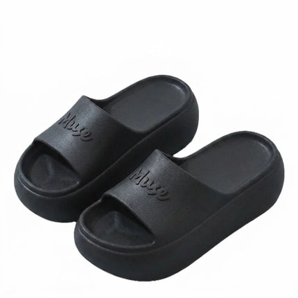 Women's Non-Slip Casual Slippers with Thick Sole, Summer Style, Comfortable Home Slippers, Raised Bath Slippers, Beach Slippers
