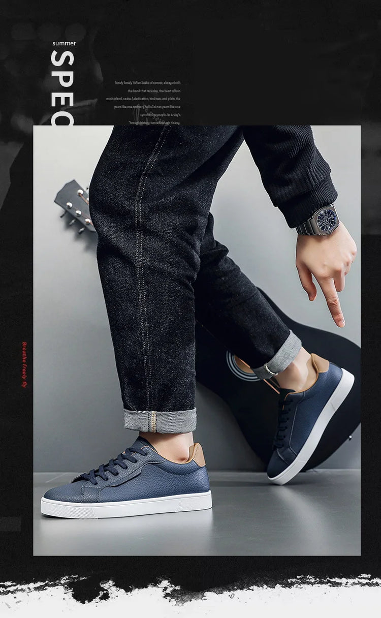 Leather Men's Sports Shoes - Casual Style, Breathable Men's Shoes, Anti-slip and Comfortable, Men's Casual Sneakers
