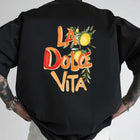 Stile italiano, dolce vita, top da uomo stampato con motivo sul retro, maglietta a maniche corte, streetwear casual