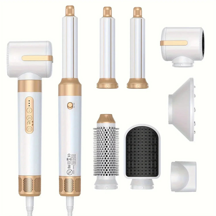 Tinsol 7 in 1 Hair dryer Professional Negative Ion curling Iron Hair Straightener Brushless Motor High Speed Hair Dryer Hot Comb