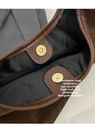 Women Suede Shoulder Bag with Zipper Hobo Bags Large Capacity Handbag Slouchy Bag Commuter Travel Bag Purses and Handbags PlatiNum