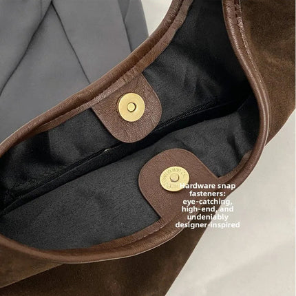 Women Suede Shoulder Bag with Zipper Hobo Bags Large Capacity Handbag Slouchy Bag Commuter Travel Bag Purses and Handbags PlatiNum
