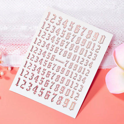 1PC 26-English Alphabet Number 3D Self-adhesive Nail Art Decal Sticker Word Small Letter Nail Decals Sticker Manicure Decoration