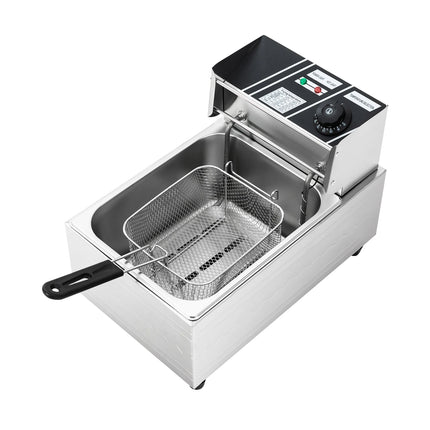 EF-81 220V 2500W Euro Plug 6L Singolo Cilindro Forno per Alimenti Commerciale Friggitrice Per Fare Patatine Pollo Fritto Pollo