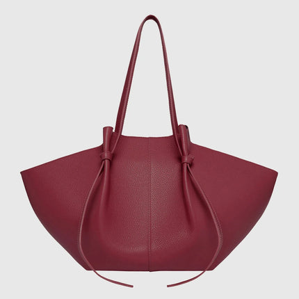 Borsa tote grande da donna, borsa a tracolla in pelle scamosciata, design con nodo, borsa versatile