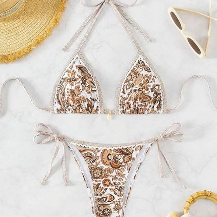 Bikini a triangolo con laccetti, costume da bagno due pezzi da donna, abbigliamento da spiaggia estivo platinumshop