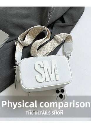 Cross-Border Style Camera Bag Fashionable Retro Women's Shoulder Slant Bag Small Square Bag Street Trend PU Material PlatiNum