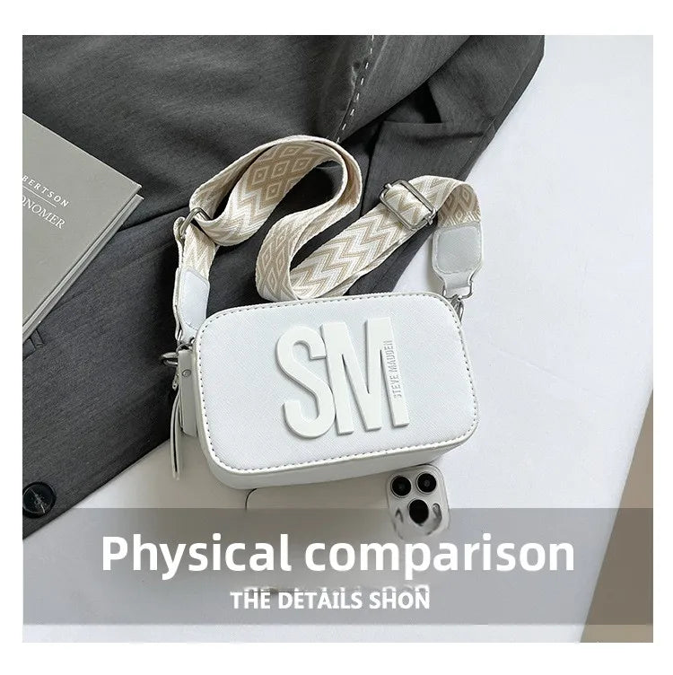 Cross-Border Style Camera Bag Fashionable Retro Women's Shoulder Slant Bag Small Square Bag Street Trend PU Material PlatiNum