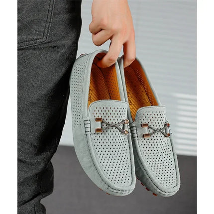 Scarpe Casual da Uomo Estate 2026, Mocassini di Lusso in Vera Pelle, Traspiranti e Comodi per la Guida