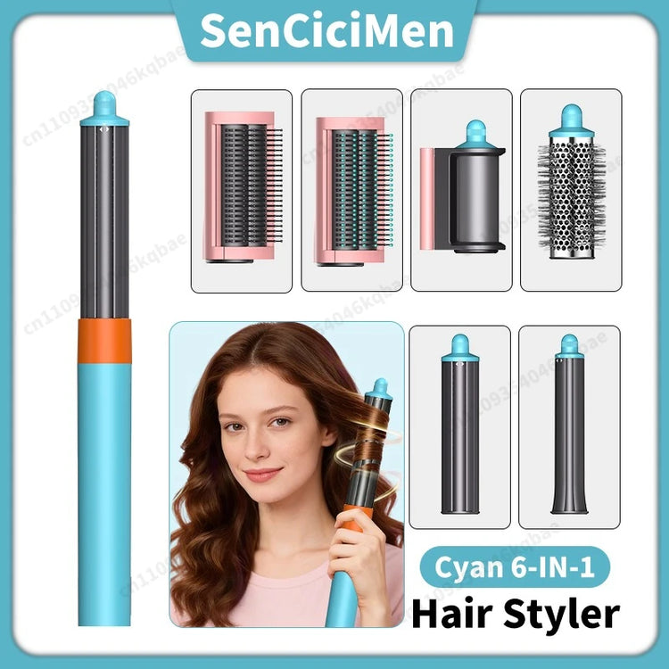 Sencicimen 6 IN 1 Multi Hair Styler Dryer Brush Negative Ion Air Styler for Auto-Wrap Curling Hair Styling Tools Hair Dryer Set