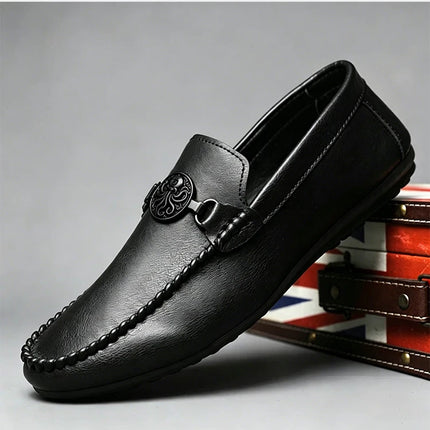 Mocassini da uomo in stile britannico, scarpe da ufficio casual da uomo, comode scarpe basse slip-on, scarpe da guida traspiranti e antiscivolo da uomo