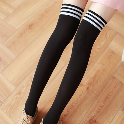 Thigh High Socks Sexy Striped Long Socks for Women Over the Knee Socks for Women Nylon Leg Warmers for Women