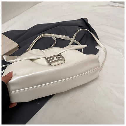 Women's Large Capacity Casual Single Shoulder Bag Soft Leather Cloud Pleated Drawstring Tote Bag Fashion Versatile Underarm Bag
