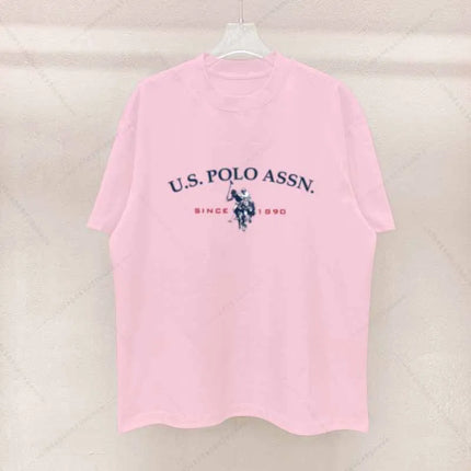 Men's Cotton T-Shirt Simple Style Polo Letter Graphic Print Casual Crew Neck Short Sleeve Men's Top Free Shipping