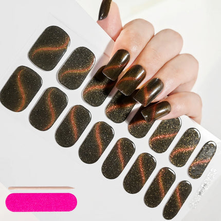 Semi Cured Wraps Fast Gel Nail Sticker Soild Nail Gel Wraps Adhesive Full Cover Gel Nail Decal UV Lamp Cured Manicure Decoration2028