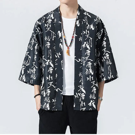 Camicie Sottili da Uomo con Stampa Tradizionale, Abbigliamento Asiatico, Kimono Giapponese, Camicie Yukata da Uomo, Top Larghi da Donna Stile Harajuku, Cappotto Taglie Forti fino alla 5XL