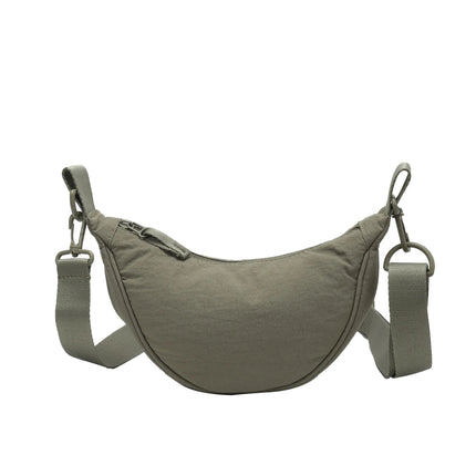 Simple Design Women's Messenger Bag Fashion Ladies Nylon Hobos Small Shoulder Bags Vintage Female Girls Purse Cloth Handbags PlatiNum