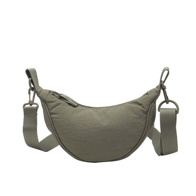 Simple Design Women's Messenger Bag Fashion Ladies Nylon Hobos Small Shoulder Bags Vintage Female Girls Purse Cloth Handbags PlatiNum