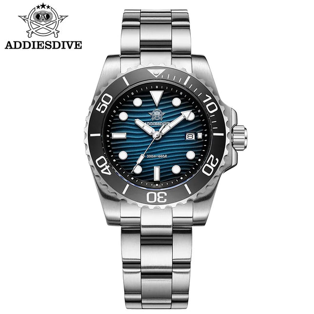 ADDIESDIVE New Watch 41mm Stainless Steel Diving Watches BWG9 Super Luminous 200m Waterproof Classic Quartz Wristwatch For Men
