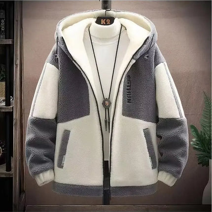 2025 Men's Lamb Wool Jacket Autumn Winter Loose Padded Thickened Jacket Plus Size 6XL 110kg Also Wearable Clothes Cardigan
