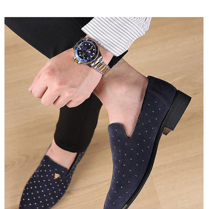 Scarpe eleganti da uomo di lusso Scarpe casual da uomo in pelle scamosciata Mocassini eleganti e comodi Scarpe da lavoro in pelle da uomo Zapatos Hombre