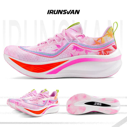 IRUNSVAN Men's Carbon Plate Sneakers Professional Marathon Racing Running Shoes High Quality  Shoes Comfortable Sports Shoe PlatiNum