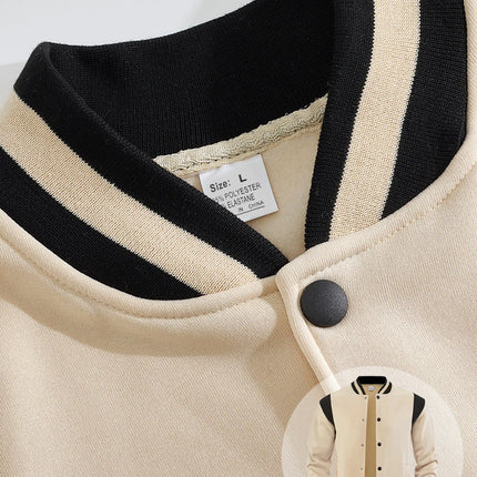 Men Color Block Varsity Jacket Fleece Lined Long Sleeve Button Baseball Coat Retro Swag Streetwear Casual Outerwear Y2K Clothes