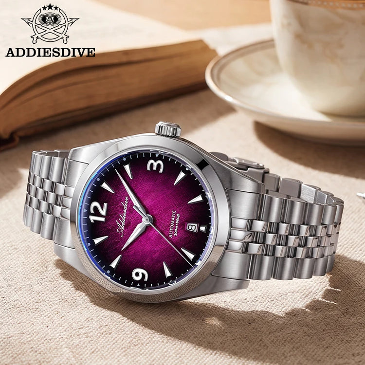 ADDIESDIVE Men's Automatic Mechanical Diving Watch 200M Waterproof Sapphire Crystal 316L Stainless Steel Japan 8215 Movement
