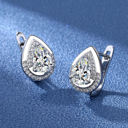 Orecchini in argento sterling 925 gioielli di alta qualità retrò modello semplice orecchini con zirconi bianchi viola vendita calda platinumshop