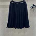 Early spring new elegant and fashionable mid length wool pleated high waisted A-line half skirt women's clothing PlatiNum