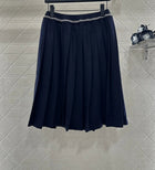 Early spring new elegant and fashionable mid length wool pleated high waisted A-line half skirt women's clothing PlatiNum