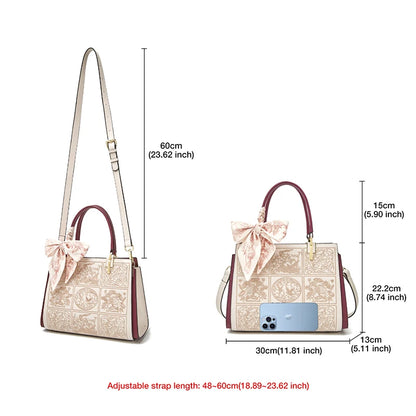 FOXER borsa a spalla donna in pelle con foulard seta