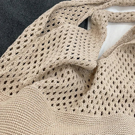 Borse a maglia da donna, borsa tote grande capacità, borsa estiva da spiaggia, borsa grande casual, borse a tracolla intrecciate a nido d'ape, borsa da donna