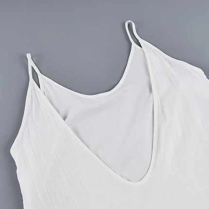 HiLoc Abito lungo bianco allentato casual Robe 2025 Nuovi abiti estivi con scollo a V per le donne Primavera senza maniche Vestaglie dritte Camicia da notte