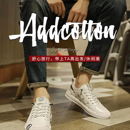 European Station Leather Fashion Men's Sneakers Men Shoes Man Embossed All Fashion Leather Red Casual Shoes for Men Men Shoes
