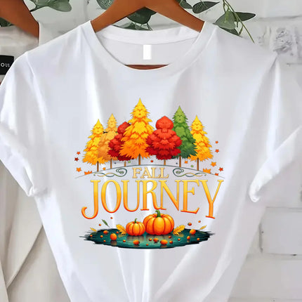 Comoda maglietta da donna con stampa "T-shirt con bouquet di mais del raccolto autunnale - Stile festivo della stagione autunnale"