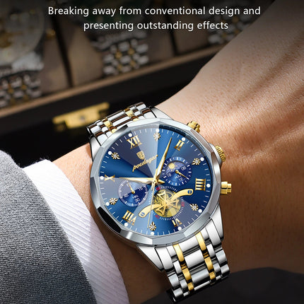 POEDAGAR Orologio da uomo di lusso Top originale impermeabile cronografo luminoso orologio da polso da uomo al quarzo in acciaio inossidabile orologi da uomo Reloj platinumshop