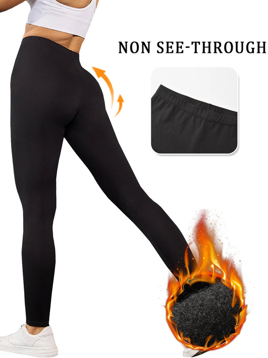 5 pack Women's winter leggings with thermal fleece interior design perfect for yoga and keeping comfortable during cold workouts