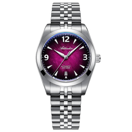 ADDIESDIVE Watch Sapphire New AD2560 Men Automatic Watches 8215 Mechanical Purple Dial Luminous Waterproof 200m Dive Wristwatch