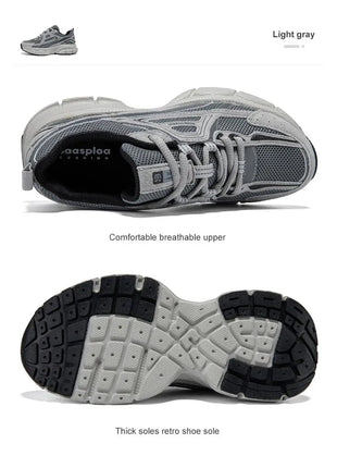 Baasploa Women Running Shoes Lightweight Breathable Sport Shoes Female Comfort White Casual Sneakers Height Increase Cushioning PlatiNum