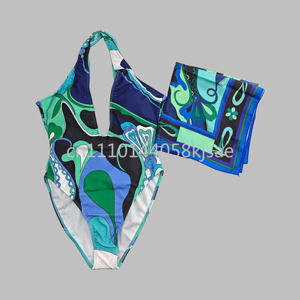 Costumi da bagno di lusso da donna con sciarpa nera e logo firmato, set bikini con fascia per capelli firmata da designer, abbigliamento da spiaggia platinumshop