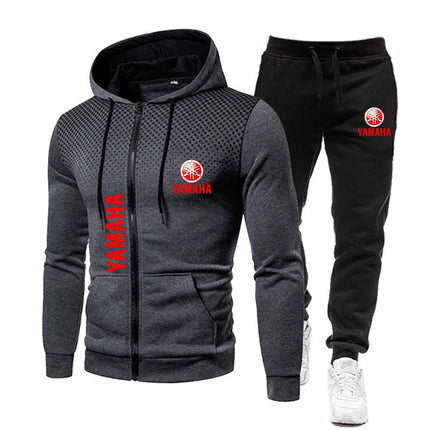 The popular Yamaha logo two-piece men's sportswear for 2025, running clothes, sportswear, hooded sweatshirt, zipper sweatshirt, PlatiNum