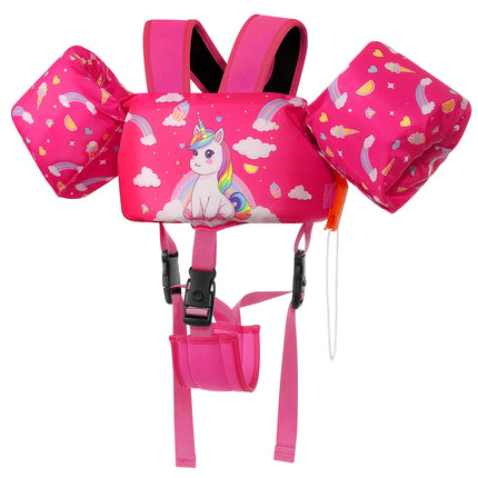 Kids Swim Vest Floaties for Children Arm Band Floaties with Adjustable Strap Swim Jacket Water Wing Pool Floating Learning Swimming