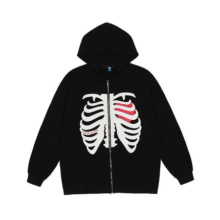 New Hoodies Women Vrouwen Gothic Zwart Zip Up Oversized Sweatshirt Dames Retro Harajuku Capuchon Streetwear Tops