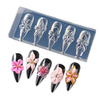 3D Flower Silicone Nail Mold Lily & Hibiscus Petals Carving Template Gel Polish Stencils for Spring Summer Manicure Decor 2027