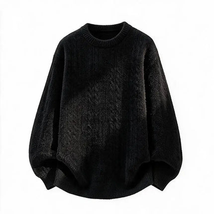 New Trendy Autumn and Winter Jacquard Pattern Pullover Sweater Casual Round Neck Color-Blocking Knit Men's Pullover