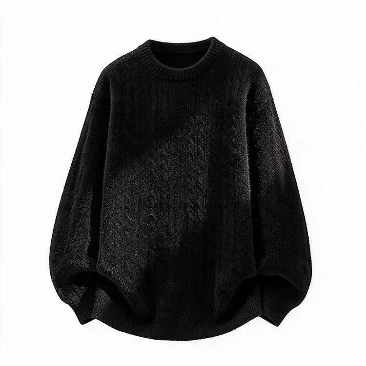 New Trendy Autumn and Winter Jacquard Pattern Pullover Sweater Casual Round Neck Color-Blocking Knit Men's Pullover