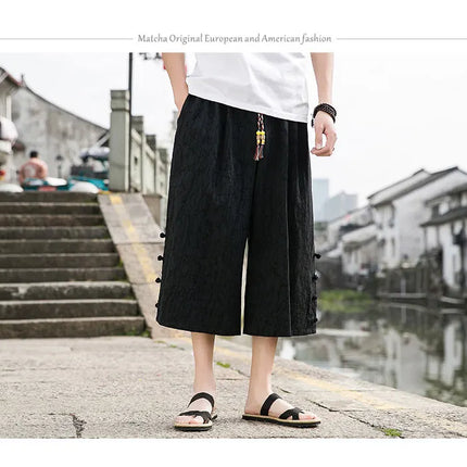 Pantaloni da samurai giapponesi Kimono da uomo Pantaloni casual in cotone retrò da uomo Pantaloni larghi casual Hip Hop Harajuku di alta qualità da uomo