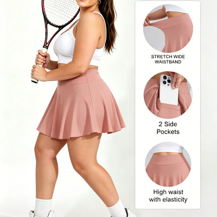 Gonna sportiva da donna Plus Skort, gonna da tennis plissettata con tasche, pantaloncini a vita alta, gonna da golf per allenamento e pickleball